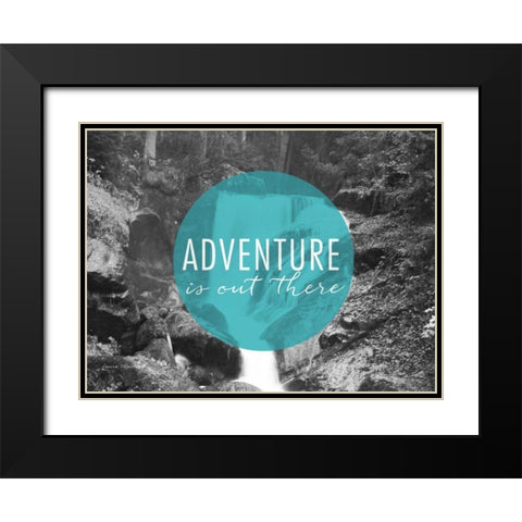 Adventure is Out There v2 Black Modern Wood Framed Art Print with Double Matting by Marshall, Laura