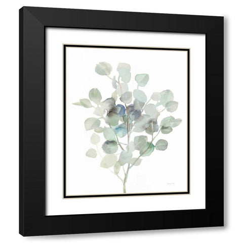 Eucalyptus III Cool Black Modern Wood Framed Art Print with Double Matting by Nai, Danhui