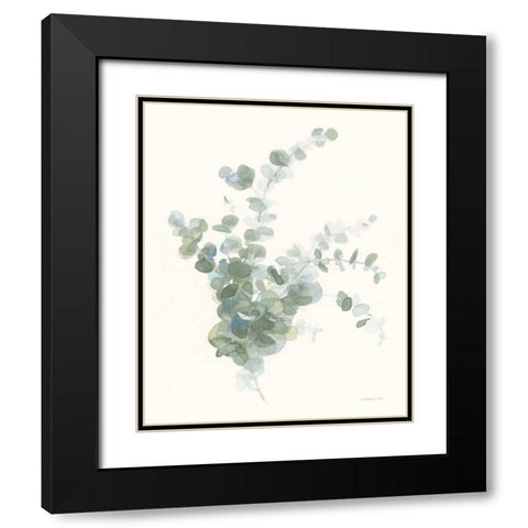 Scented Sprig II Cool Black Modern Wood Framed Art Print with Double Matting by Nai, Danhui