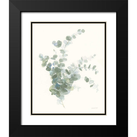 Scented Sprig II Cool Black Modern Wood Framed Art Print with Double Matting by Nai, Danhui