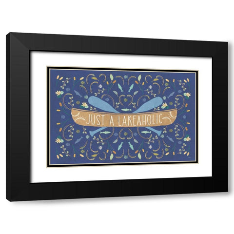 Otomi Lake I Dark Black Modern Wood Framed Art Print with Double Matting by Charron, Veronique