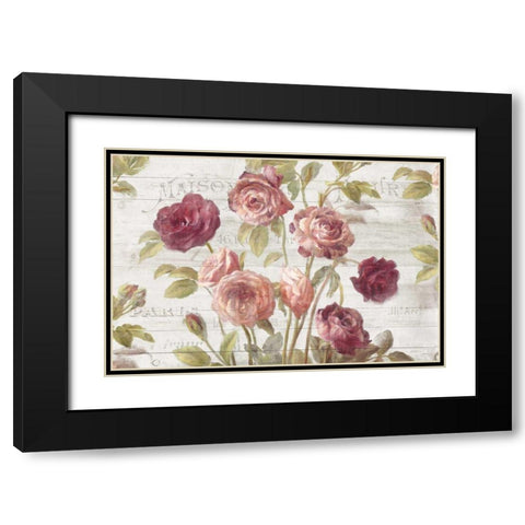 French Roses I Black Modern Wood Framed Art Print with Double Matting by Nai, Danhui