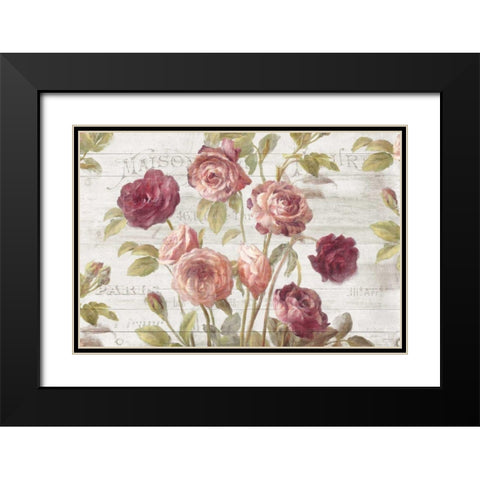 French Roses I Black Modern Wood Framed Art Print with Double Matting by Nai, Danhui