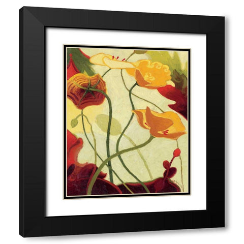 Tres Vignes III Black Modern Wood Framed Art Print with Double Matting by Novak, Shirley