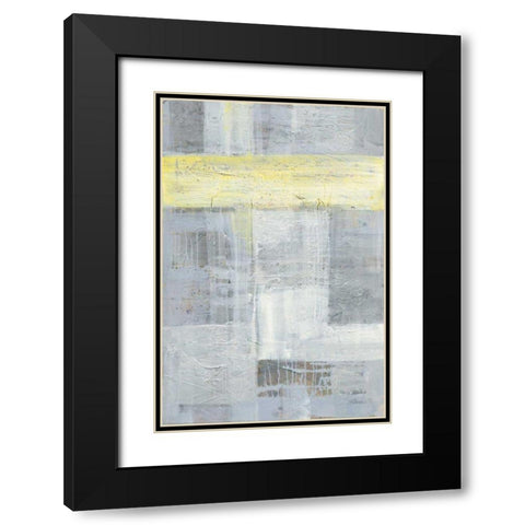 Patchwork Abstract I Black Modern Wood Framed Art Print with Double Matting by Hristova, Albena