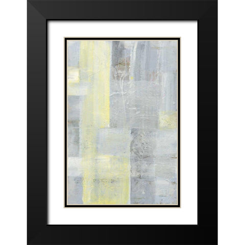 Patchwork Abstract II Black Modern Wood Framed Art Print with Double Matting by Hristova, Albena
