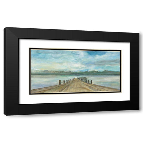 Lake Pier Black Modern Wood Framed Art Print with Double Matting by Vassileva, Silvia