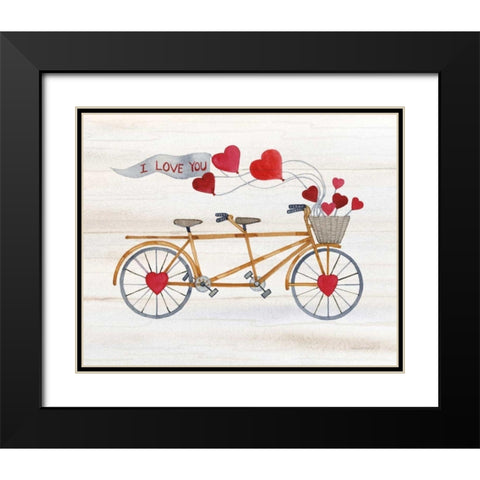 Rustic Valentine Bicycle Black Modern Wood Framed Art Print with Double Matting by McKenna, Kathleen Parr