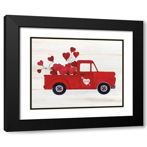 Rustic Valentine Truck Black Modern Wood Framed Art Print with Double Matting by McKenna, Kathleen Parr