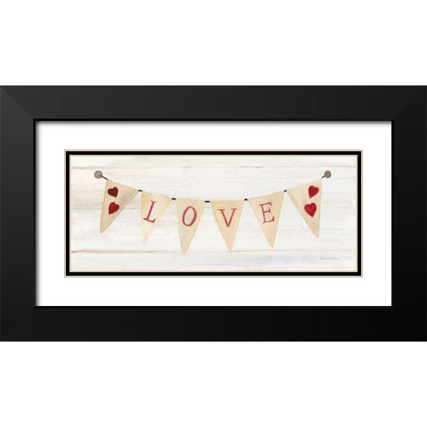 Rustic Valentine Banner II Black Modern Wood Framed Art Print with Double Matting by McKenna, Kathleen Parr