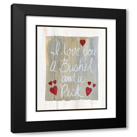 Rustic Valentine Bushel and a Peck Black Modern Wood Framed Art Print with Double Matting by McKenna, Kathleen Parr