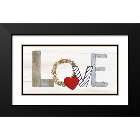 Rustic Valentine Love Black Modern Wood Framed Art Print with Double Matting by McKenna, Kathleen Parr