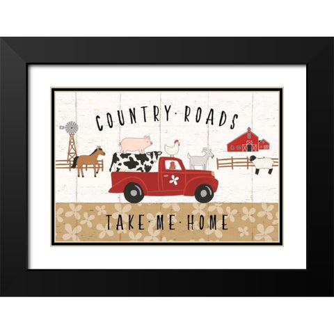 Country Roads I Black Modern Wood Framed Art Print with Double Matting by Marshall, Laura