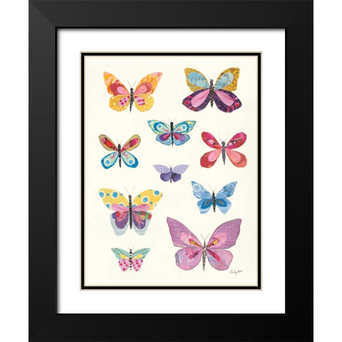 Butterfly Charts II Black Modern Wood Framed Art Print with Double Matting by Prahl, Courtney