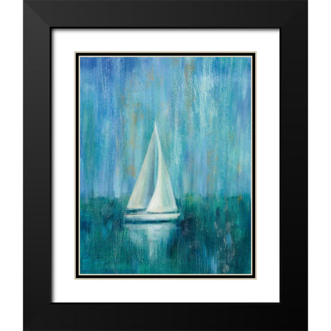 Sailboat Simplicity I Black Modern Wood Framed Art Print with Double Matting by Vassileva, Silvia