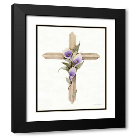 Easter Blessing Cross II Black Modern Wood Framed Art Print with Double Matting by McKenna, Kathleen Parr