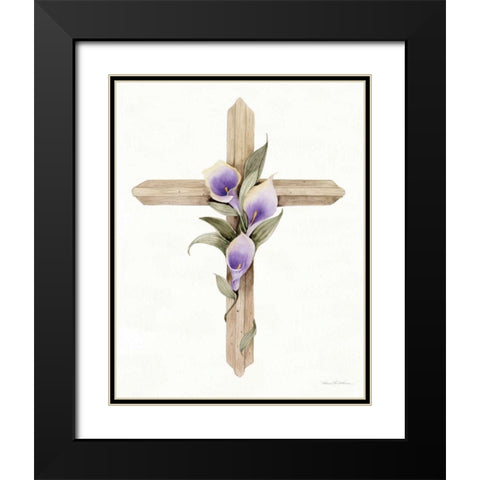 Easter Blessing Cross II Black Modern Wood Framed Art Print with Double Matting by McKenna, Kathleen Parr