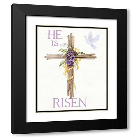 Easter Blessing Saying III with Cross Black Modern Wood Framed Art Print with Double Matting by McKenna, Kathleen Parr