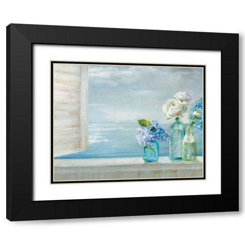 A Beautiful Day At the Beach - 3 Glass Bottles Black Modern Wood Framed Art Print with Double Matting by Nai, Danhui