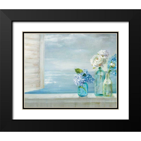 A Beautiful Day At the Beach - 3 Glass Bottles Black Modern Wood Framed Art Print with Double Matting by Nai, Danhui