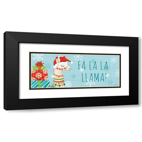 Lovely Llamas Christmas VI Black Modern Wood Framed Art Print with Double Matting by Urban, Mary