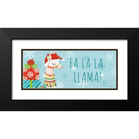 Lovely Llamas Christmas VI Black Modern Wood Framed Art Print with Double Matting by Urban, Mary