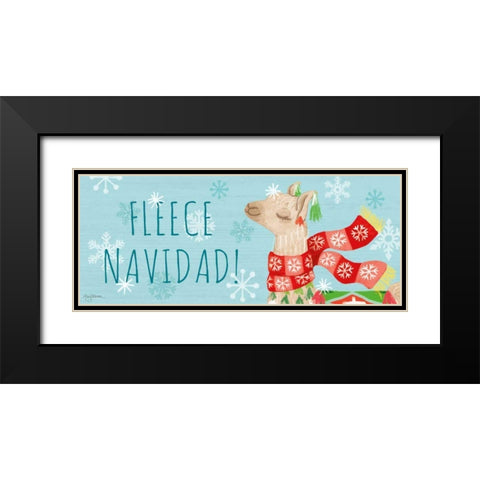 Lovely Llamas Christmas VII Black Modern Wood Framed Art Print with Double Matting by Urban, Mary