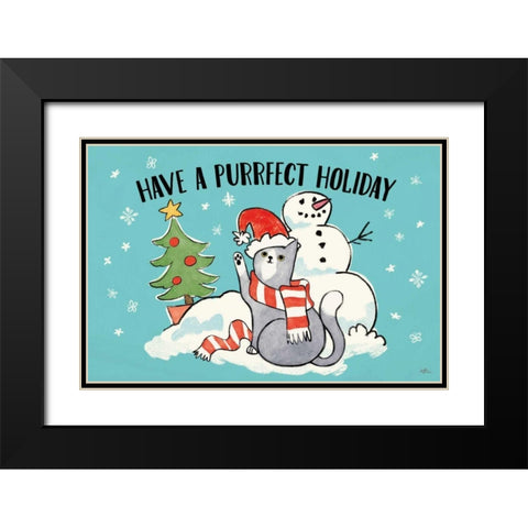 Santa Paws I Black Modern Wood Framed Art Print with Double Matting by Penner, Janelle