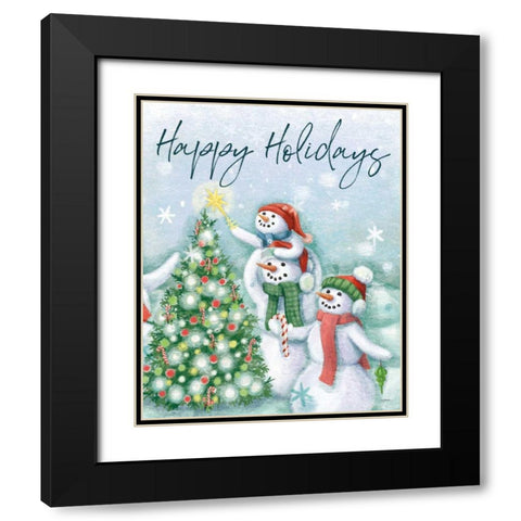 Classic Snowmen VI Black Modern Wood Framed Art Print with Double Matting by Urban, Mary