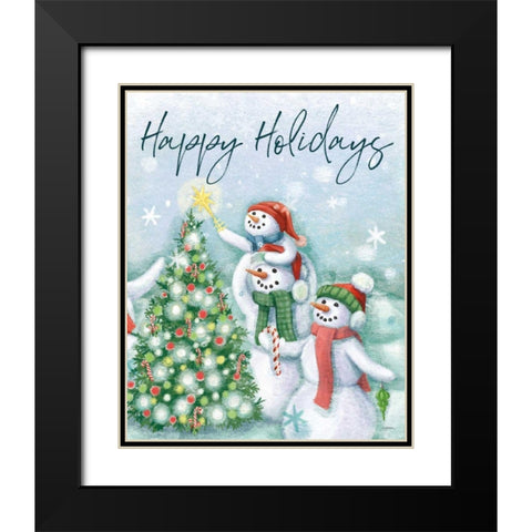 Classic Snowmen VI Black Modern Wood Framed Art Print with Double Matting by Urban, Mary