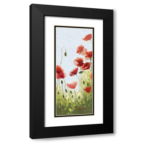Mountain Poppies II - Wag Black Modern Wood Framed Art Print with Double Matting by Novak, Shirley