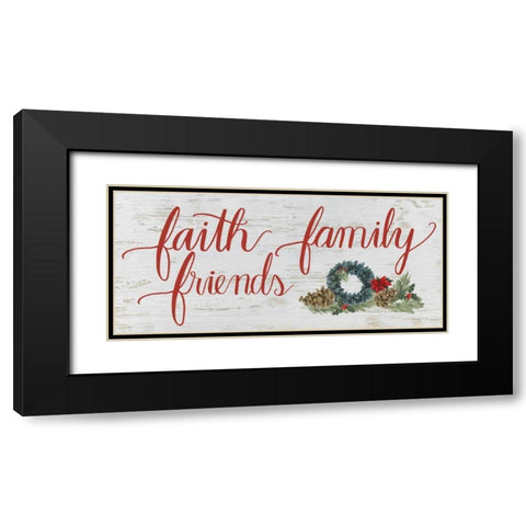 Christmas Holiday - Faith Family Friends v2 Black Modern Wood Framed Art Print with Double Matting by Wiens, James