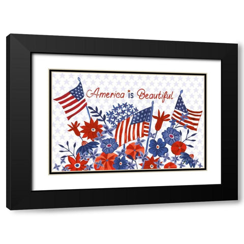 America the Beautiful I Black Modern Wood Framed Art Print with Double Matting by Zaman, Farida