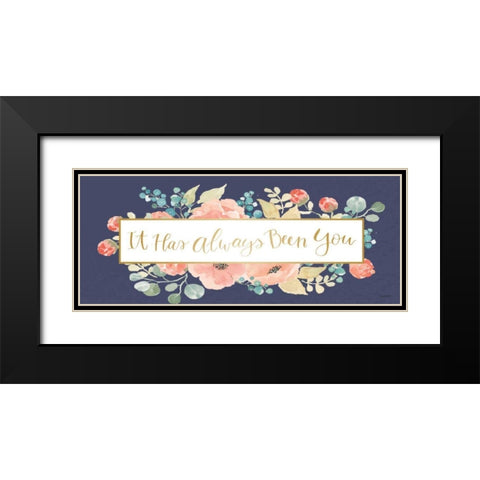 Blooming Delight IX Blue Black Modern Wood Framed Art Print with Double Matting by Jackson, Jenaya