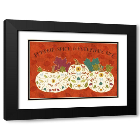 Autumn Otomi I Black Modern Wood Framed Art Print with Double Matting by Charron, Veronique