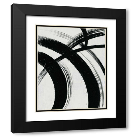 Spontaneous I Black Modern Wood Framed Art Print with Double Matting by Zaman, Farida