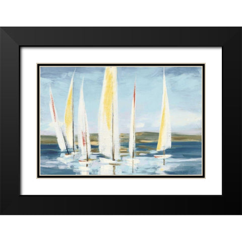 Horizon with Red Black Modern Wood Framed Art Print with Double Matting by Purinton, Julia