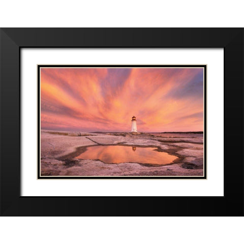Peggys Cove Nova Scotia Black Modern Wood Framed Art Print with Double Matting by Majchrowicz, Alan