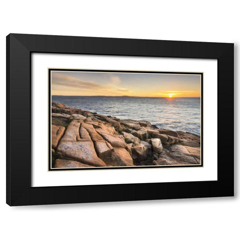 Acadia Sunrise Black Modern Wood Framed Art Print with Double Matting by Majchrowicz, Alan