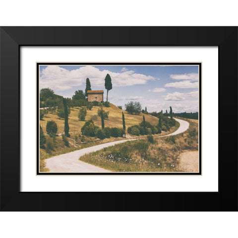 Strada Bianca I Black Modern Wood Framed Art Print with Double Matting by Aledanda