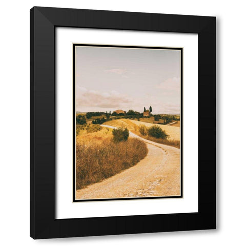 Strada Bianca II Black Modern Wood Framed Art Print with Double Matting by Aledanda