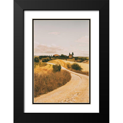 Strada Bianca II Black Modern Wood Framed Art Print with Double Matting by Aledanda