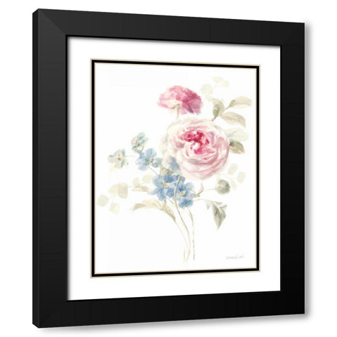 Cottage Garden II on White Black Modern Wood Framed Art Print with Double Matting by Nai, Danhui