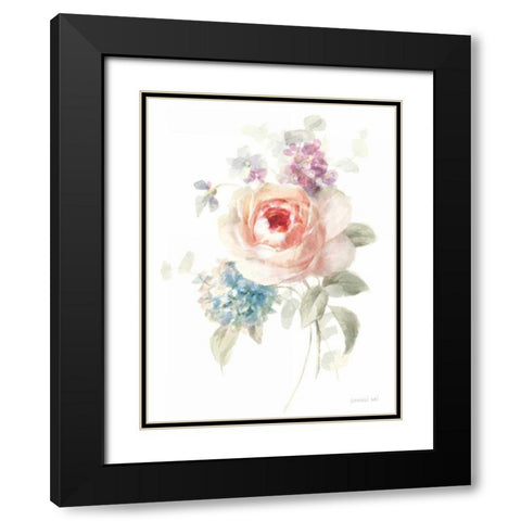 Cottage Garden III on White Black Modern Wood Framed Art Print with Double Matting by Nai, Danhui