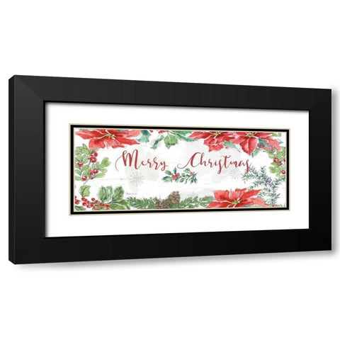 Farmhouse Holidays Merry Christmas Black Modern Wood Framed Art Print with Double Matting by Grove, Beth