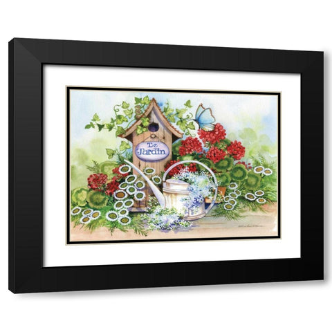 Le Jardin Black Modern Wood Framed Art Print with Double Matting by McKenna, Kathleen Parr
