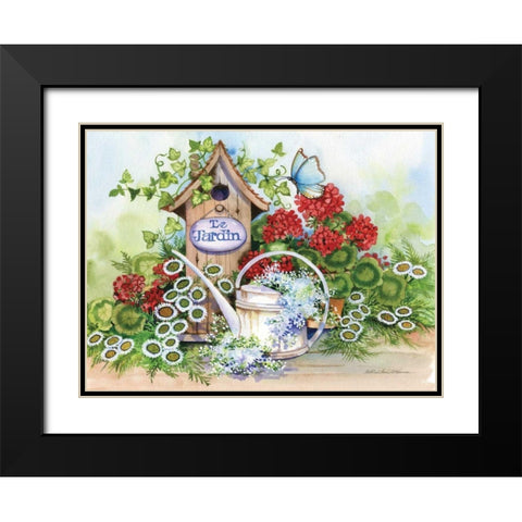 Le Jardin Black Modern Wood Framed Art Print with Double Matting by McKenna, Kathleen Parr