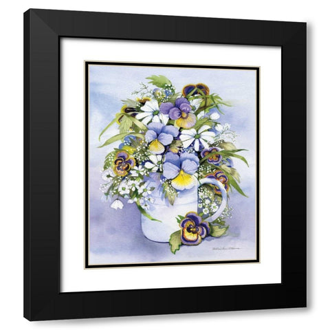 Pansies Perfect Black Modern Wood Framed Art Print with Double Matting by McKenna, Kathleen Parr