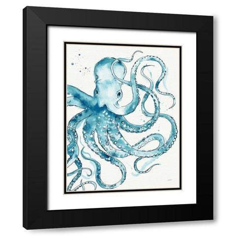 Deep Sea VIII v2 Teal Black Modern Wood Framed Art Print with Double Matting by Tavoletti, Anne