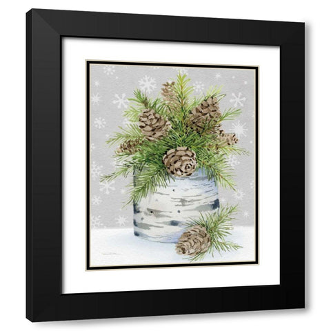 Birch Vase II on Gray Crop Black Modern Wood Framed Art Print with Double Matting by McKenna, Kathleen Parr